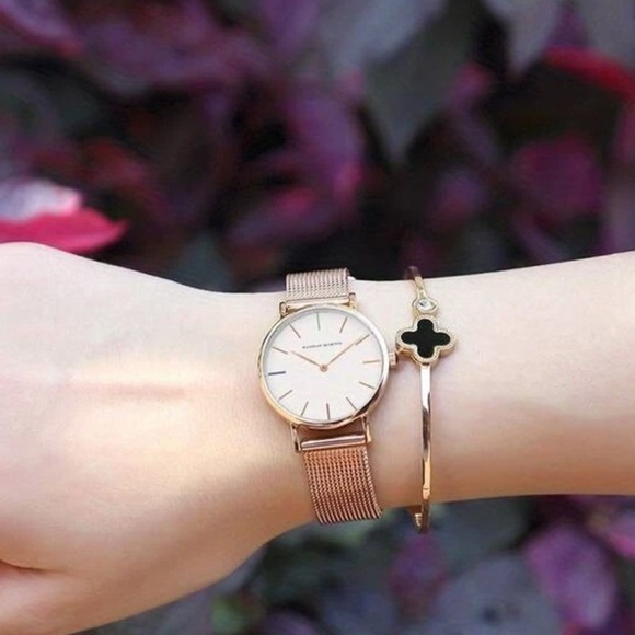 Hannah Martin Ultra Thin Stainless Steel Mesh rose gold watch - Picture 3 of 13